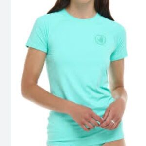 Body Glove Smoothie Short Sleeve Rashguard Swim Cover-Up, Sea Mist, Medium, NWT